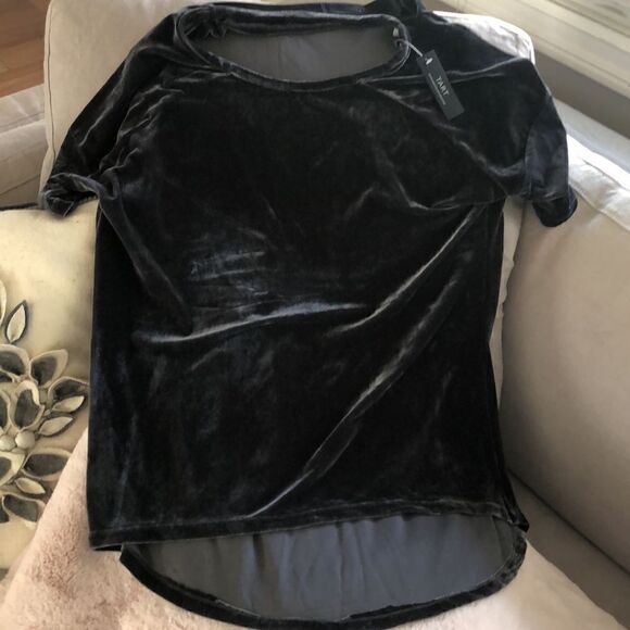 Tart Keyhole Velvet Dark Gray Top Womens Size Small New w/ tags - Picture 1 of 4